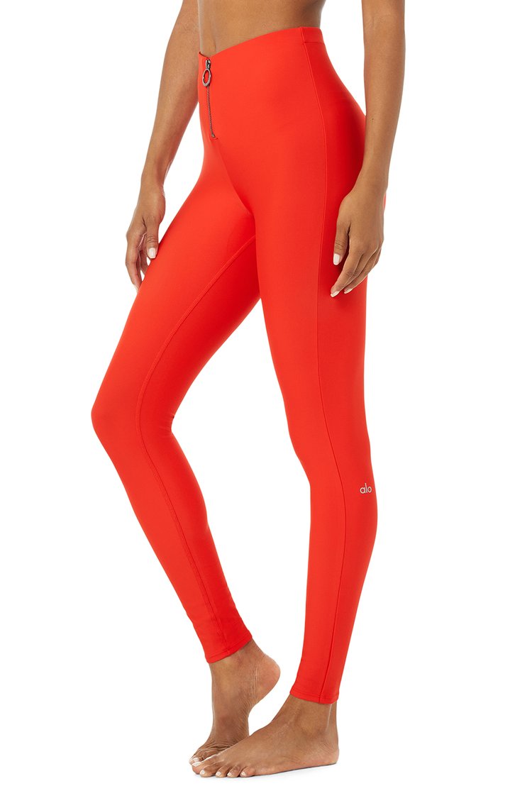 Alo Yoga SMALL High Waist Fast Legging Cherry Soulcielite