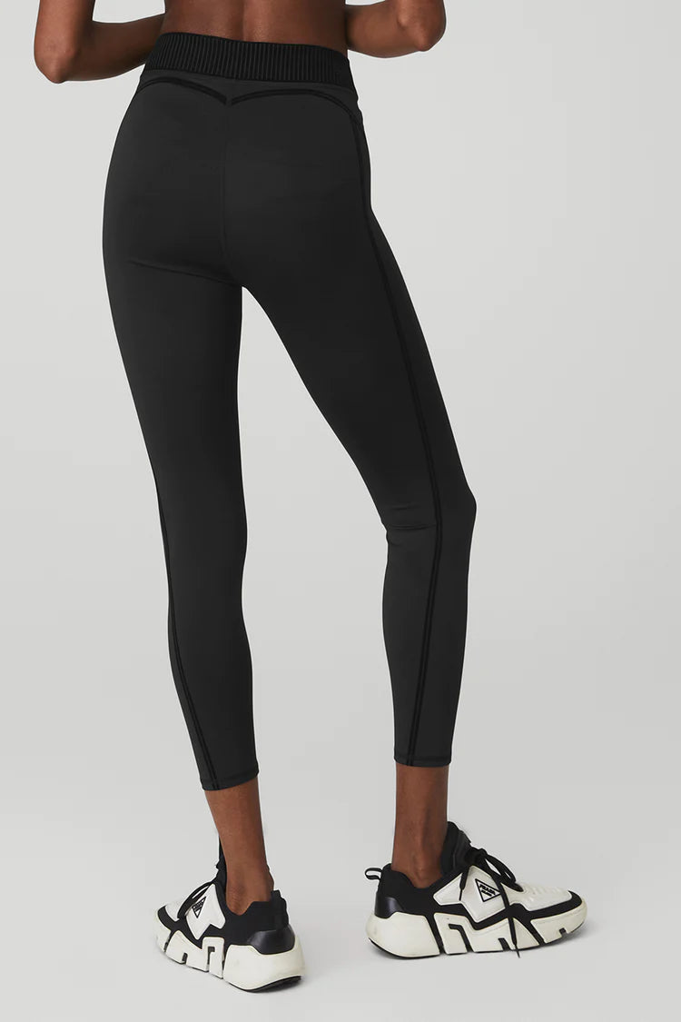 Alo Yoga XS Airlift High-Waist 7/8 Line Up Legging - Black