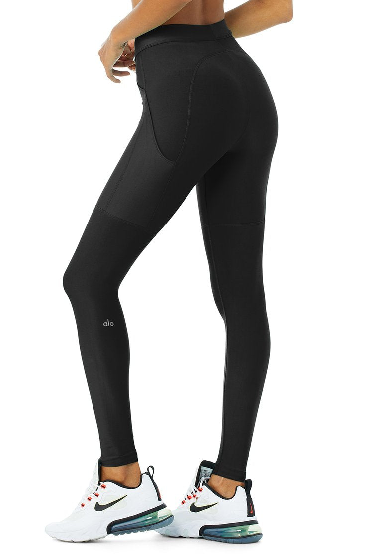 Alo Yoga XXS High-Waist 4 Pocket Utility Legging - Black – Soulcielite