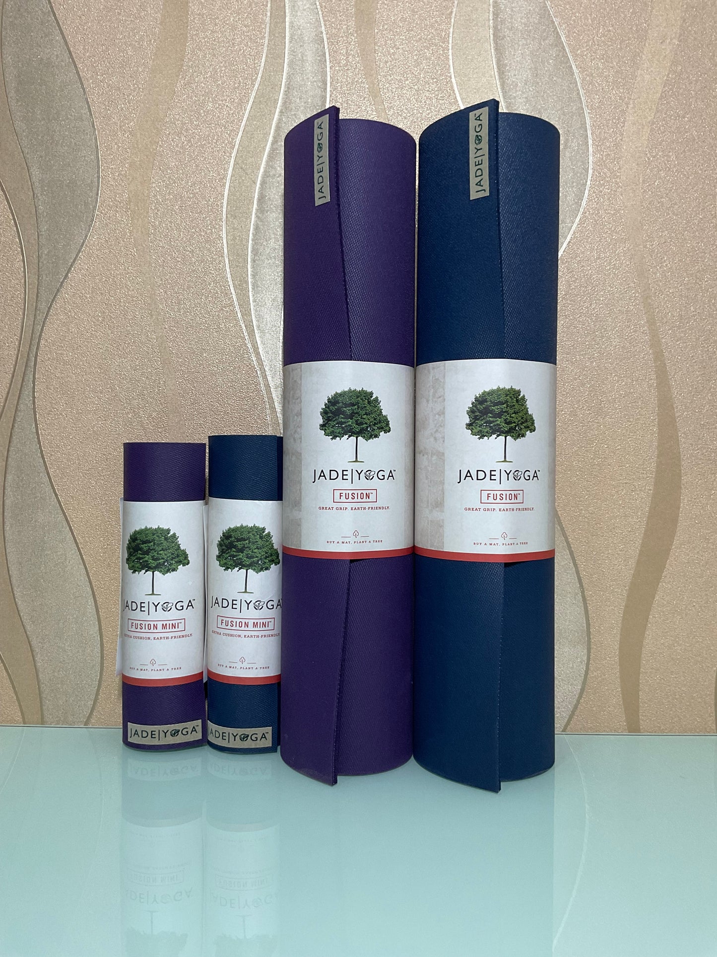 Jade Fusion Mini Yoga Mat - Midnight Blue