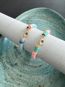 See No Evil Heishi Beads Stackable Boho Bracelets by Yoga Republik
