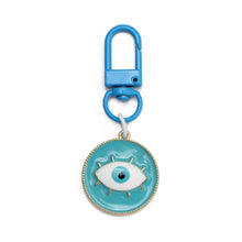 Load image into Gallery viewer, See No Evil Alloy Round Evil Eye Keychain by Yoga Republik
