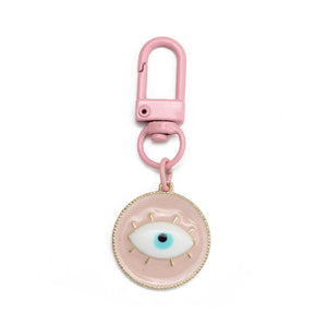 See No Evil Alloy Round Evil Eye Keychain by Yoga Republik