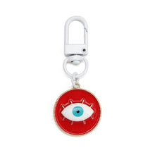 Load image into Gallery viewer, See No Evil Alloy Round Evil Eye Keychain by Yoga Republik
