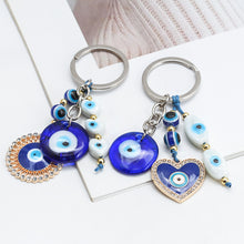 Load image into Gallery viewer, See No Evil Turkish Evil Eye Keychains by Yoga Republik
