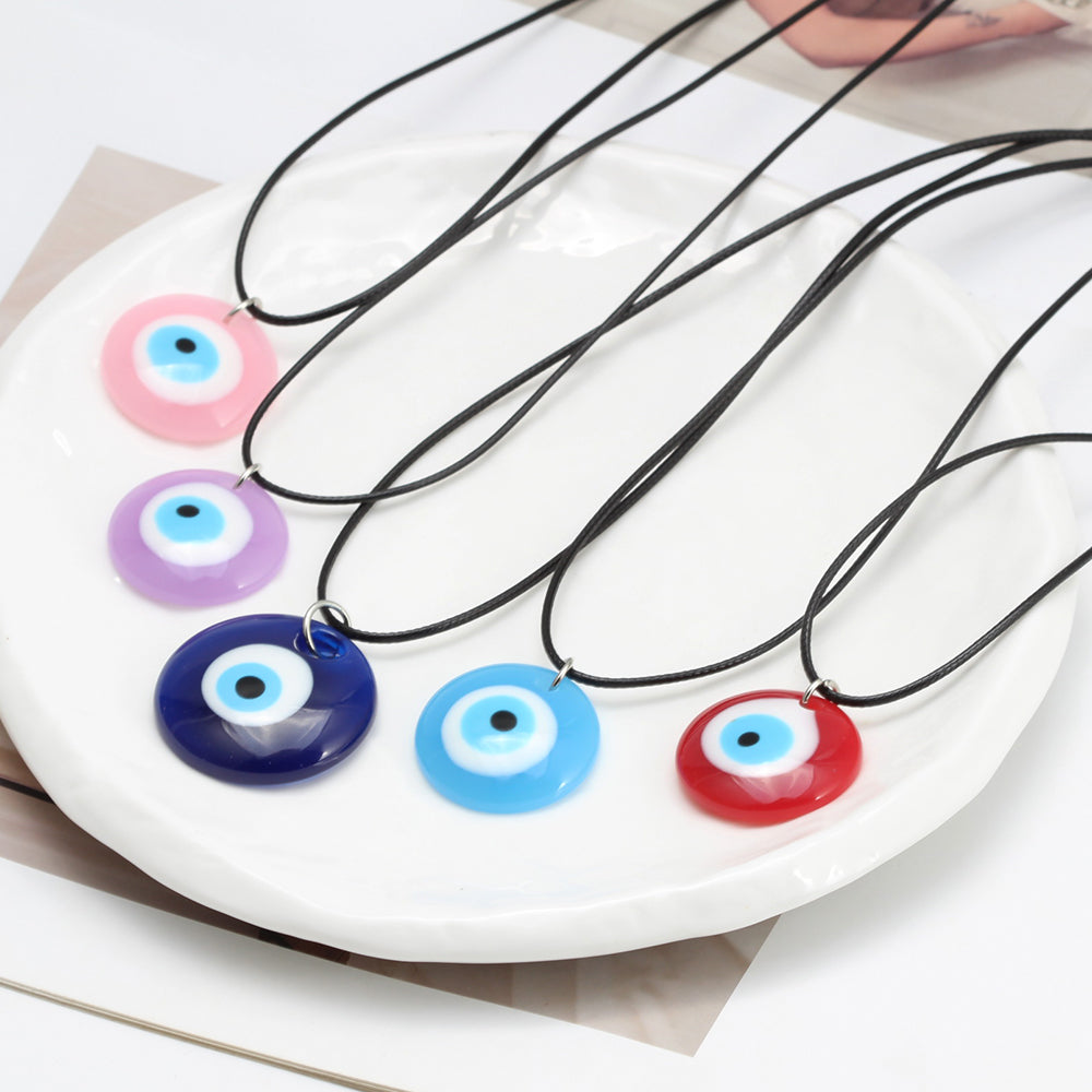 See No Evil Eye Round Pendant Necklace by Yoga Republik
