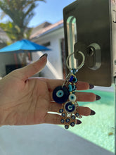 Load image into Gallery viewer, See No Evil Turkish Evil Eye Keychains by Yoga Republik
