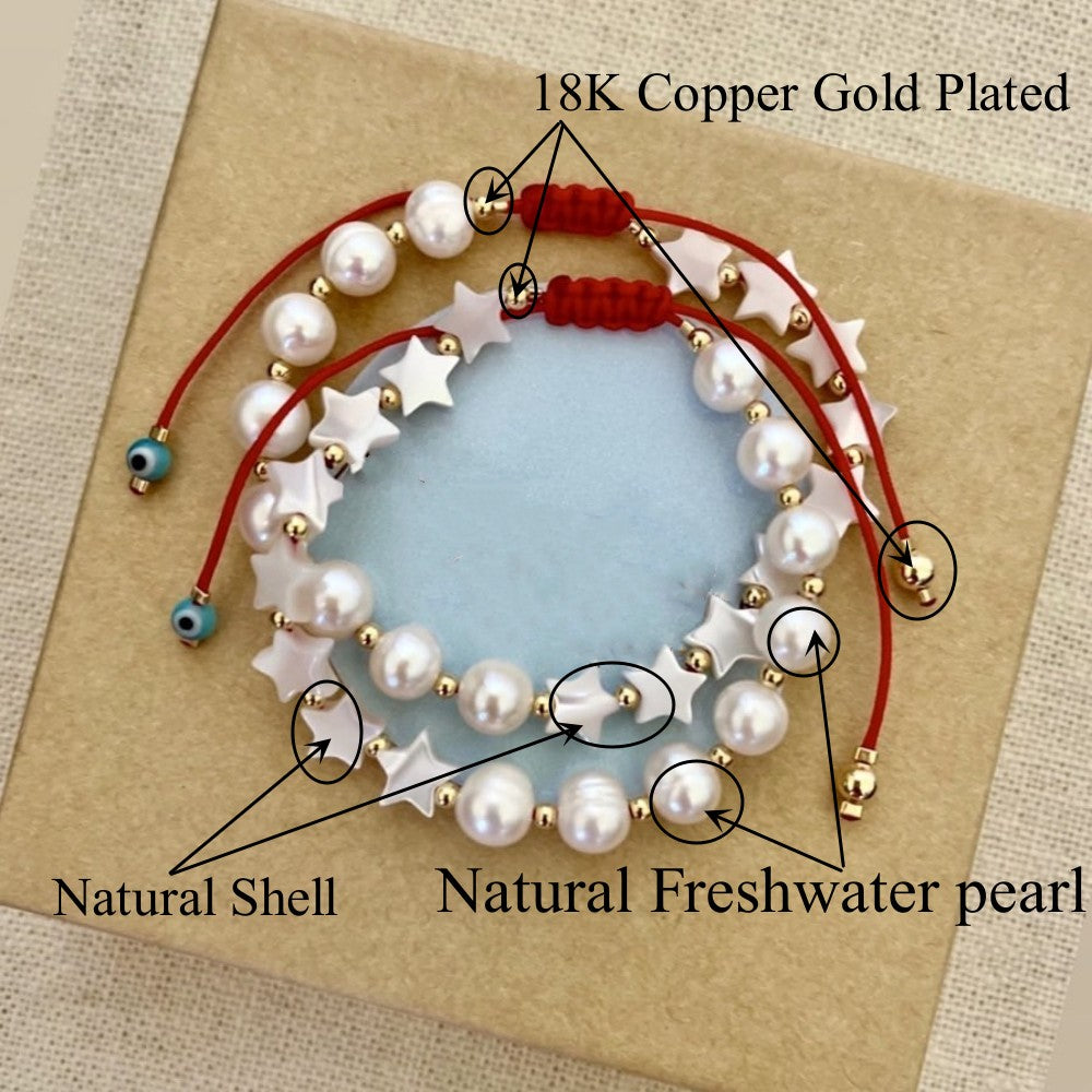 See No Evil Star Freshwater Pearl Bracelets by Yoga Republik