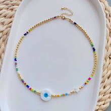 Load image into Gallery viewer, See No Evil Turkish Evil Eye Necklaces Choker by Yoga Republik ALMOST PERFECT
