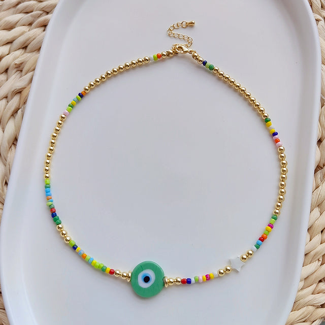 See No Evil Turkish Evil Eye Necklaces Choker by Yoga Republik