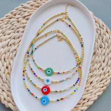 Load image into Gallery viewer, See No Evil Turkish Evil Eye Necklaces Choker by Yoga Republik ALMOST PERFECT
