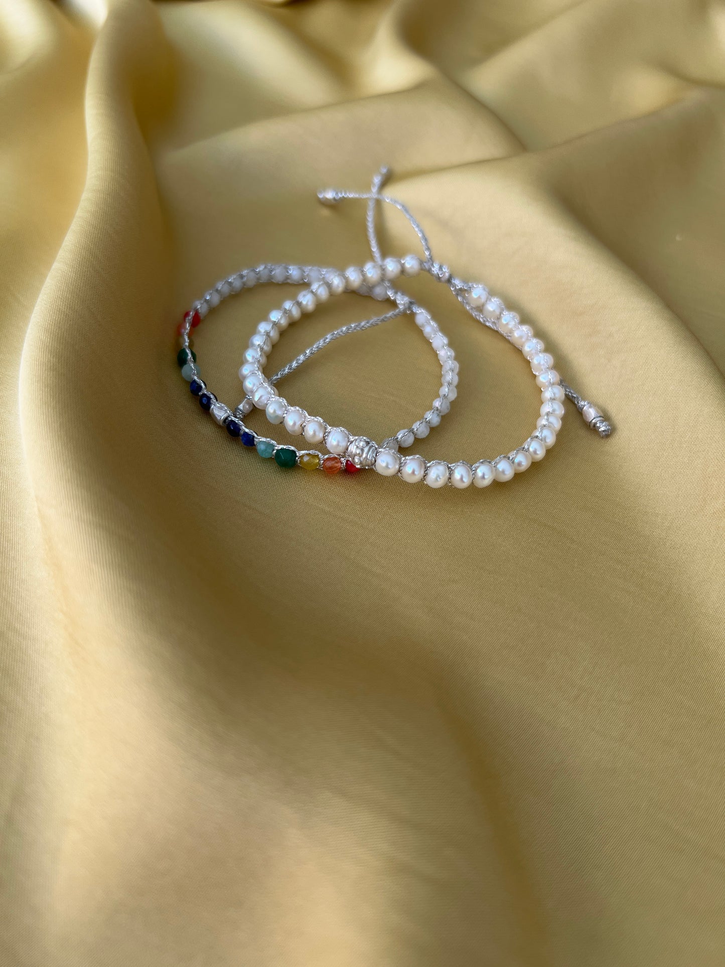 See No Evil Ida Bracelets with Silver Threads by Yoga Republik