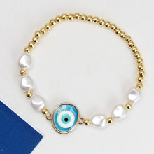 Load image into Gallery viewer, See No Evil Turkish Evil Eye Charm Bracelet by Yoga Republik ALMOST PERFECT
