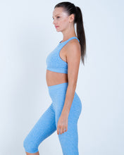 Load image into Gallery viewer, Alo Yoga XS Alosoft Iconic 90&#39;S Bra - Tile Blue/White Heather
