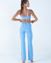 Load image into Gallery viewer, Alo Yoga XS Airbrush High-Waist Cinch Flare Legging - Tile Blue
