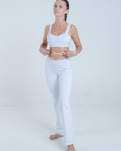 Load image into Gallery viewer, Alo Yoga XS Airbrush High-Waist Cinch Flare Legging - White
