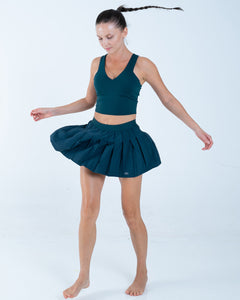 Alo Yoga XS Varsity Tennis Skirt - Midnight Green