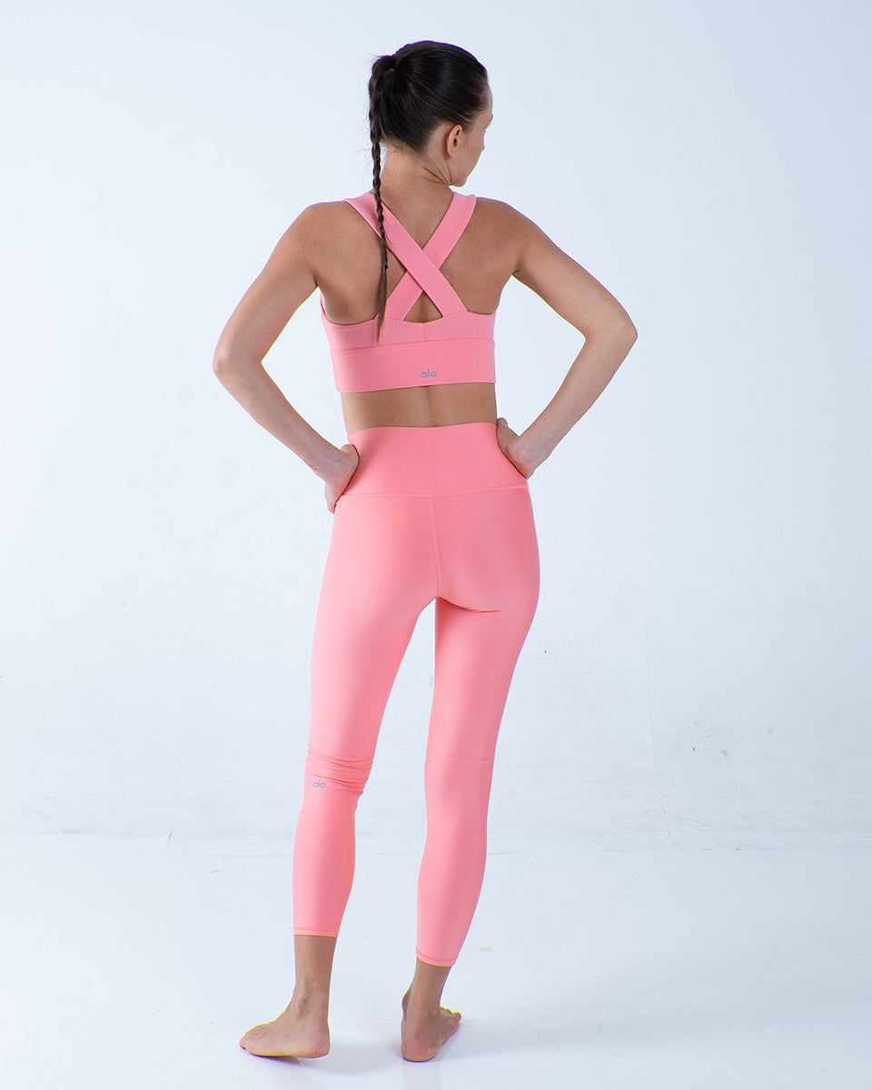 Alo Yoga XXS 7/8 High-Waist Airlift Legging - Strawberry Lemonade 