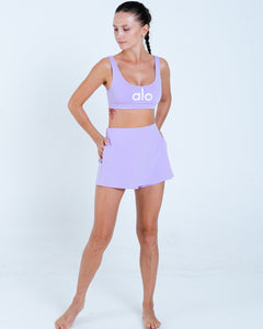 Alo Yoga SMALL Ambient Logo Bra - Violet Skies/White