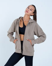 Load image into Gallery viewer, Alo Yoga XS Everyday Full Zip Hoodie - Gravel
