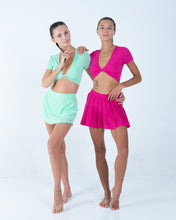 Load image into Gallery viewer, Alo Yoga XS Varsity Tennis Skirt - Magenta Crush

