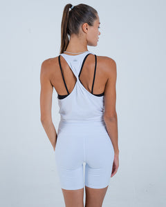 Alo Yoga XS Don't Get It Twisted Tank - White
