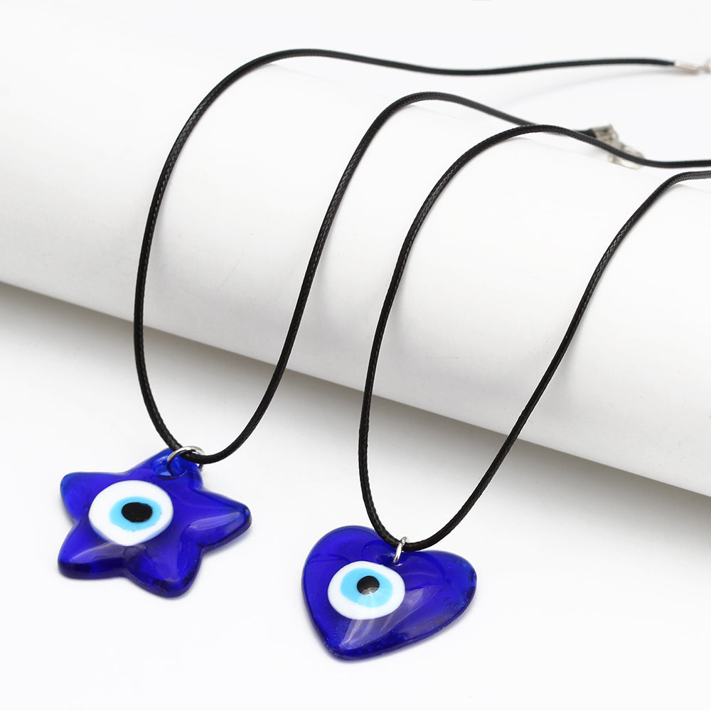 See No Evil Turkish Evil Eye Glass Pendant Necklaces by Yoga Republik