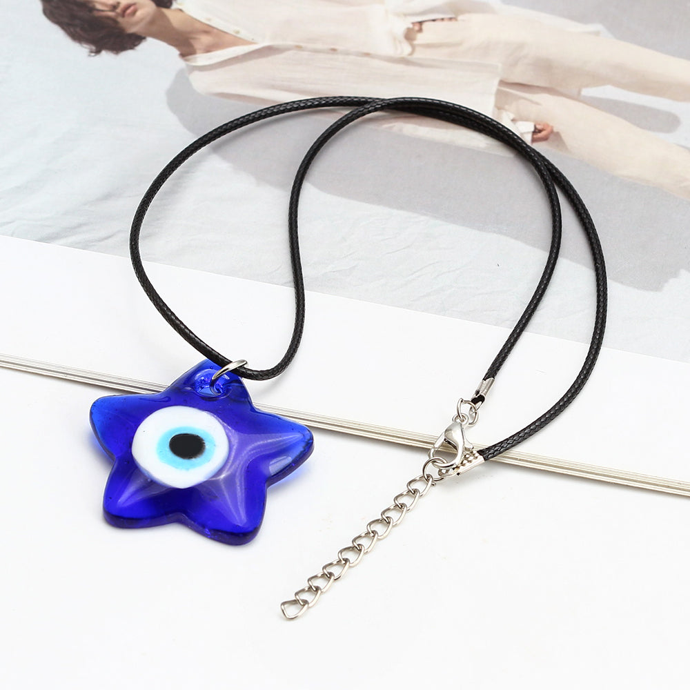 See No Evil Turkish Evil Eye Glass Pendant Necklaces by Yoga Republik