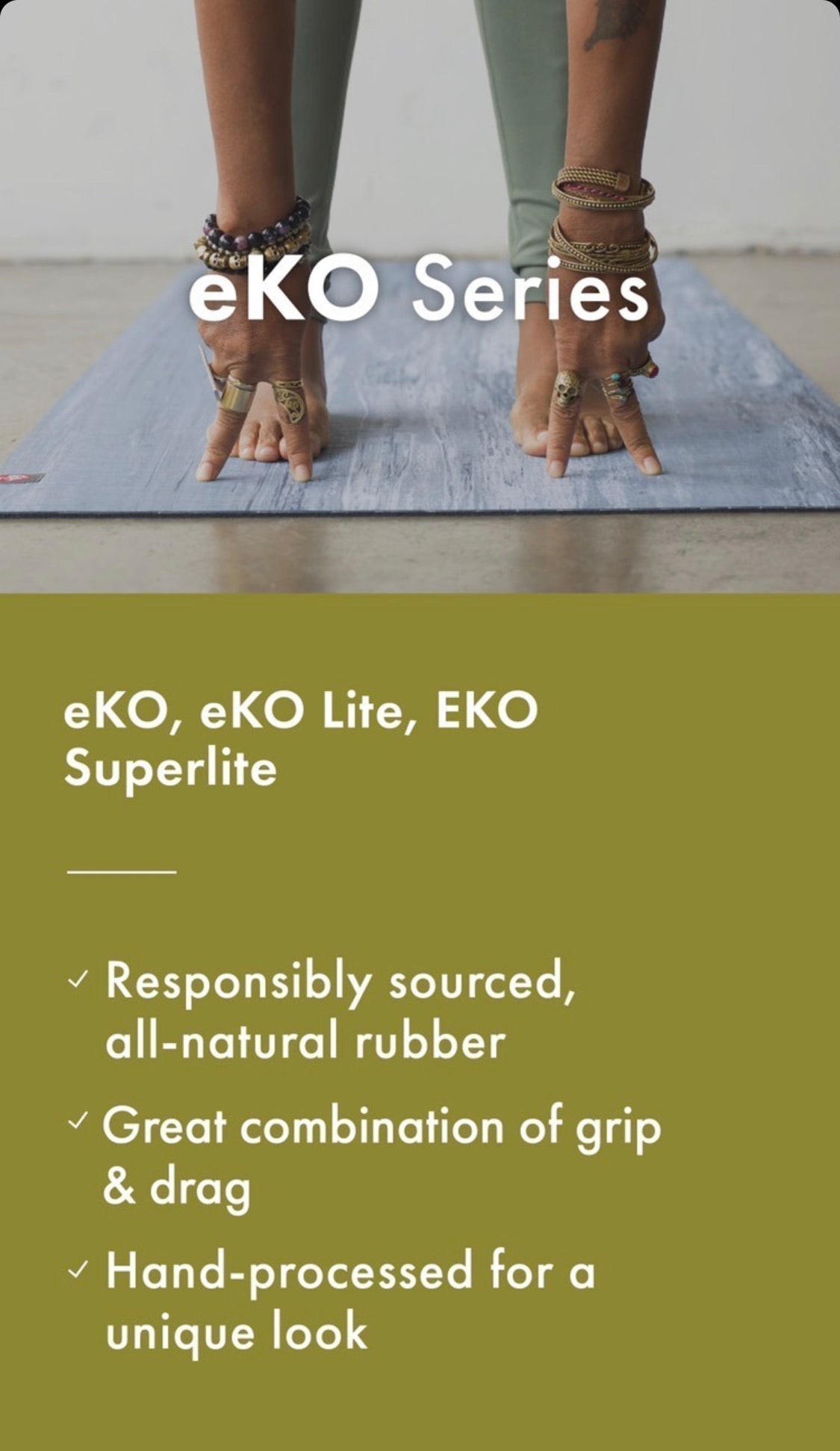Manduka Eko® Lite 71'' Yoga Mat 4mm - Salvia Marble