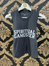 Load image into Gallery viewer, Spiritual Gangster XS Sg Varsity Crop Tank - Vintage Black
