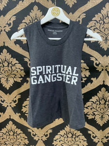 Spiritual Gangster SMALL Sg Varsity Crop Tank - Vintage Black