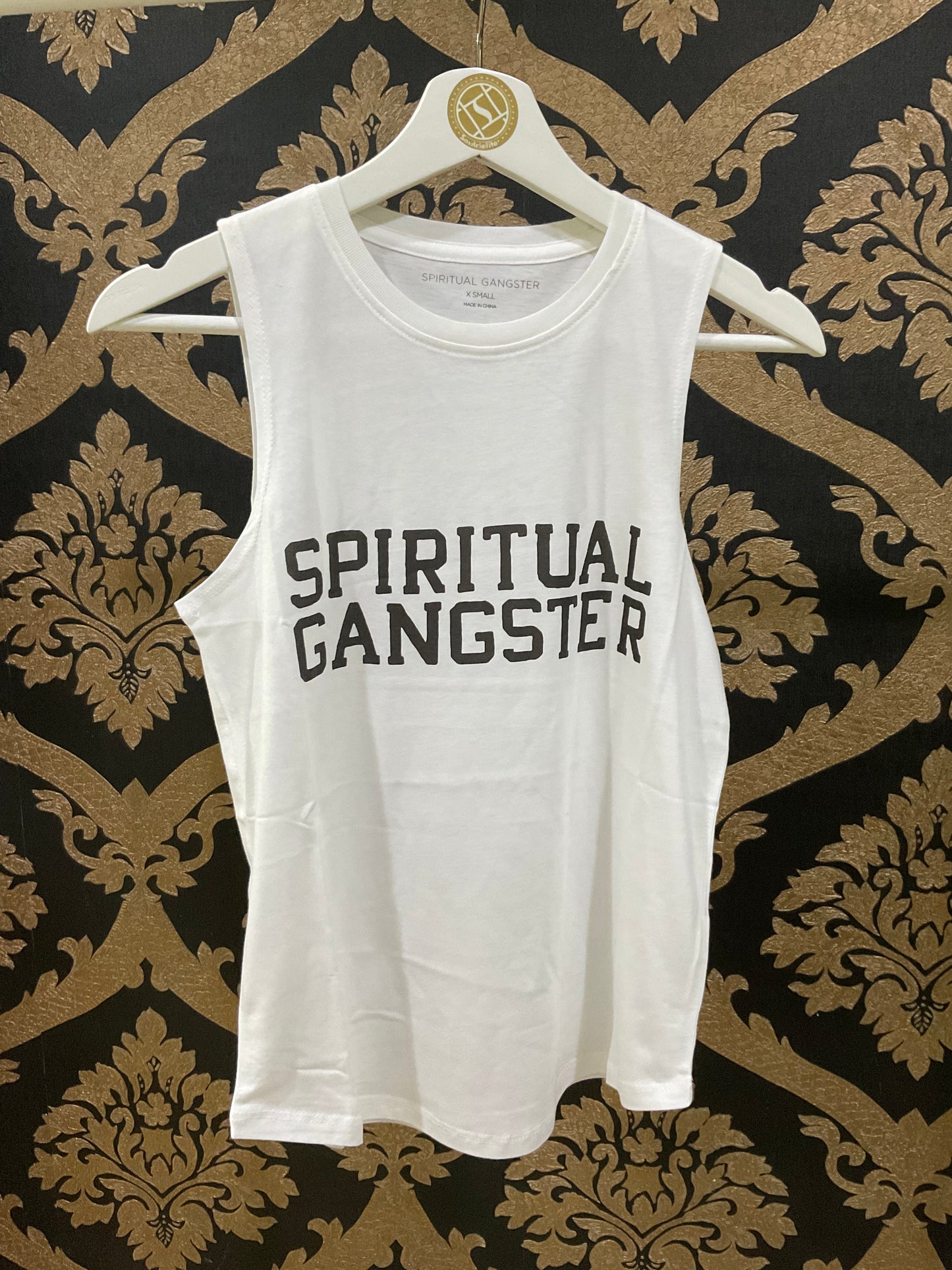 Spiritual Gangster XS Sg Varsity Muscle Tank - Stardust