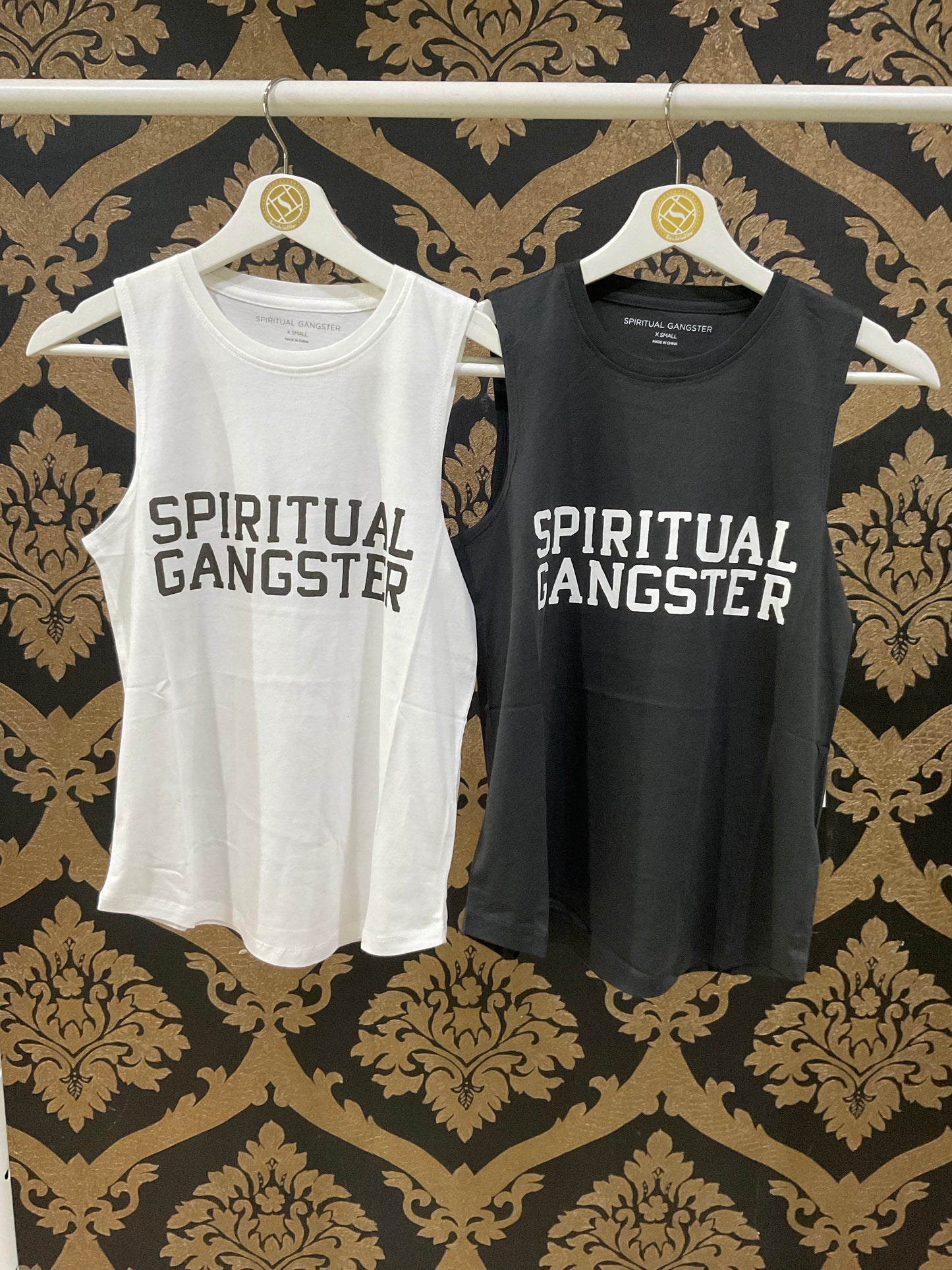 Spiritual Gangster XS Sg Varsity Muscle Tank - Vintage Black
