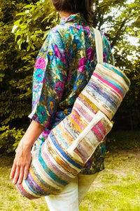 Jade Yoga Recycled Sari Mat Bag - Multi Color