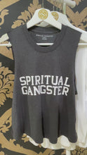 Load and play video in Gallery viewer, Spiritual Gangster XS Sg Varsity Crop Tank - Vintage Black
