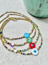 Load image into Gallery viewer, See No Evil Turkish Evil Eye Necklaces Choker by Yoga Republik

