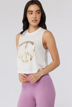 Load image into Gallery viewer, Spiritual Gangster XS Peace Crop Tank - Stone
