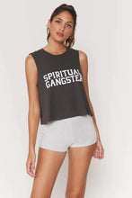 Load image into Gallery viewer, Spiritual Gangster SMALL Sg Varsity Crop Tank - Vintage Black
