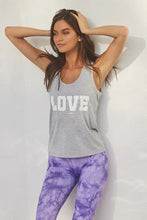 Load image into Gallery viewer, Spiritual Gangster SMALL Love Riley Namaste Dry Tank - Heather Grey
