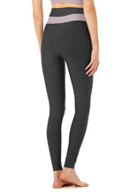 Load image into Gallery viewer, Alo Yoga SMALL High-Waist Fitness Legging - Anthracite/Lavender Smoke
