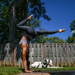 Alo Yoga XXS High-Waist Fitness Legging - Anthracite/Lavender Smoke