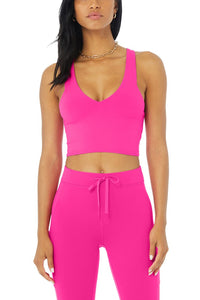 Alo Yoga XS Real Bra Tank - Neon Pink