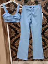 Load image into Gallery viewer, Alo Yoga XS Airbrush High-Waist Cinch Flare Legging - Tile Blue
