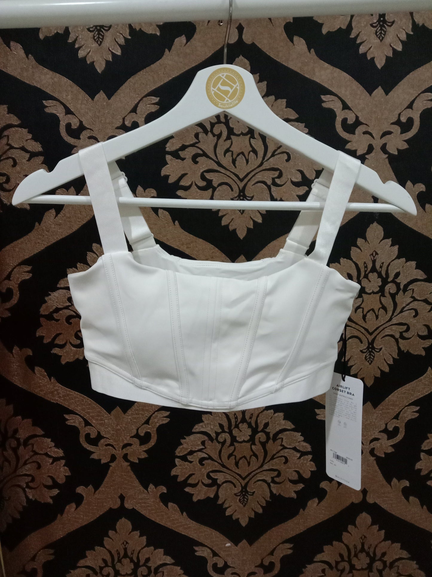 Alo Yoga MEDIUM Airlift Corset Bra - Gading