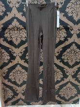 Load image into Gallery viewer, Alo Yoga XS High-Waist Pinstripe Zip It Flare Legging - Espresso/Black
