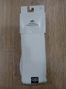 Alo Yoga M/L Women's Scrunch Sock - White