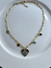 Load image into Gallery viewer, See No Evil Turkish Evil Eye Link Chain Necklaces by Yoga Republik
