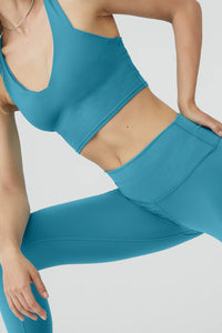 Alo Yoga XXS 7/8 High-Waist Airbrush Legging - Blue Splash