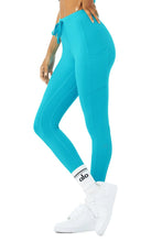 Load image into Gallery viewer, Alo Yoga XS 7/8 High-Waist Checkpoint Legging - Bright Aqua
