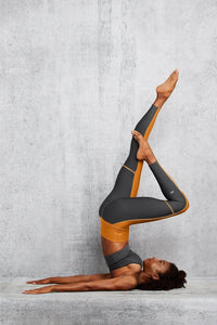 Alo Yoga XS 7/8 High-Waist Element Legging - Bronzed/Anthracite
